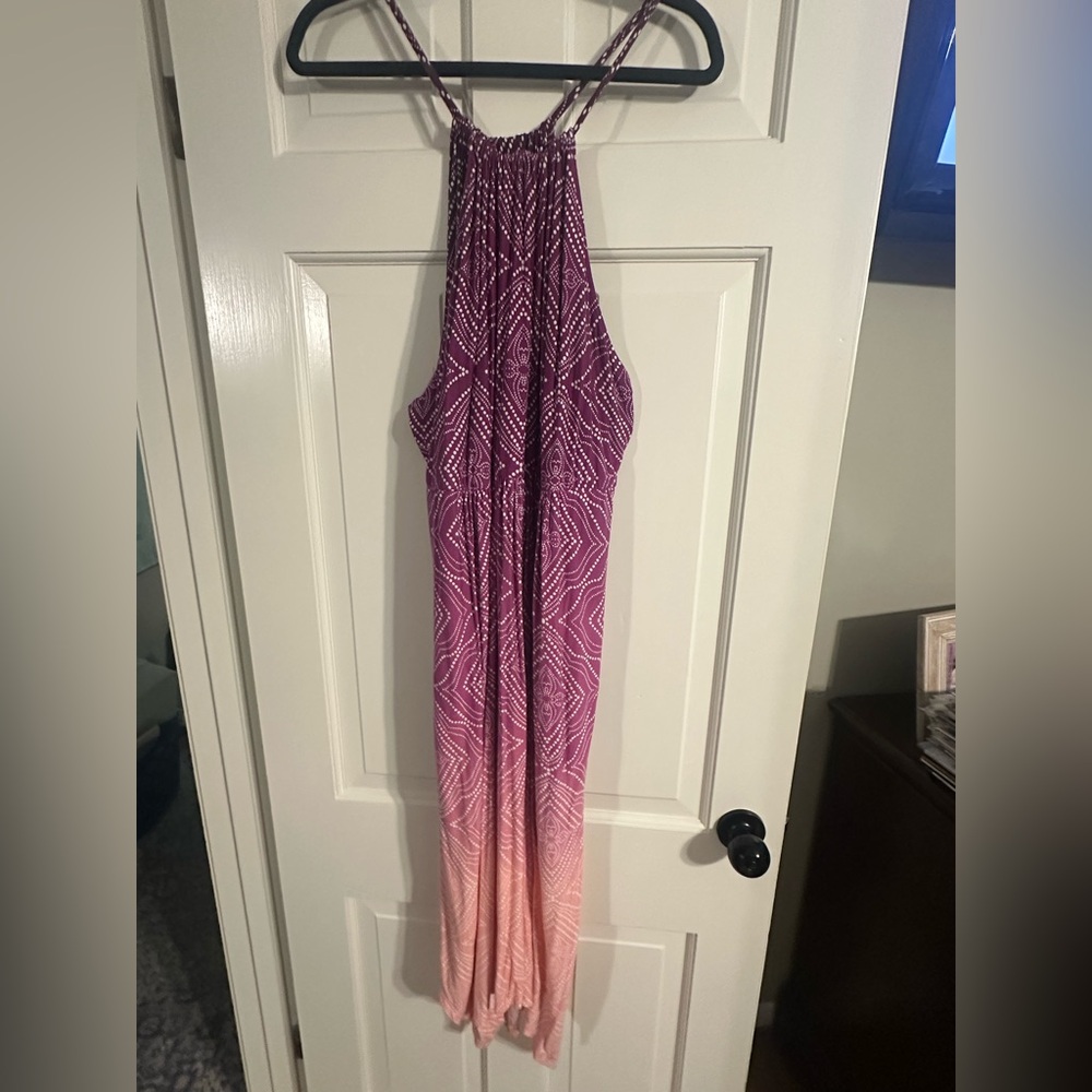 Soma Purple and White Polka Dot Dress